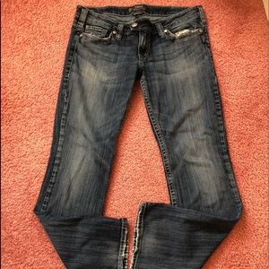 Silver jeans Tuesday, tag says 33/33 actual 35/30